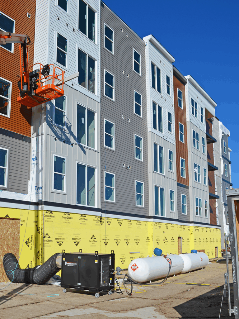 commercial propane tanks heating multi-residential construction