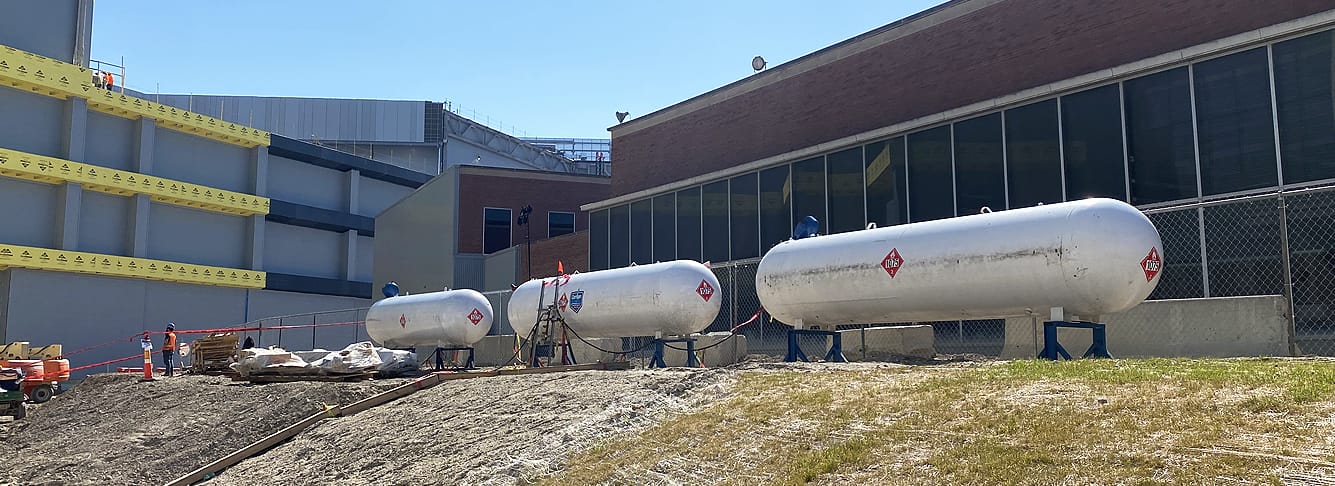 propane tanks outside of a building