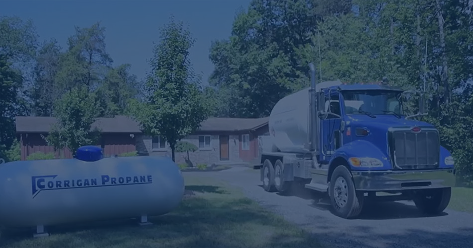 home heating propane tank being refilled