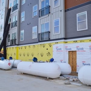 propane tanks at a construction site