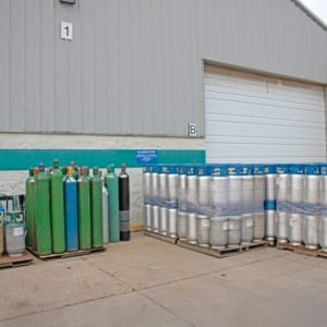 medical gas tanks outside of a building