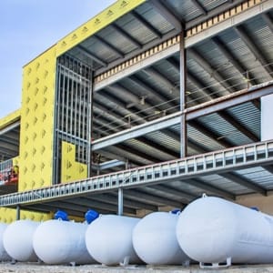 propane tanks for heating at a construction site