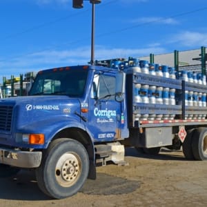 propane tanks on a delivery truck