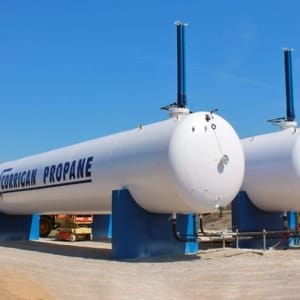 two large propane tanks for supply