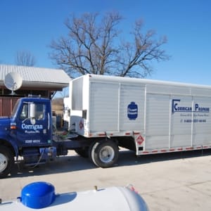 propane tank delivery and refill truck