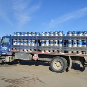 medical gas tanks on a delivery truck