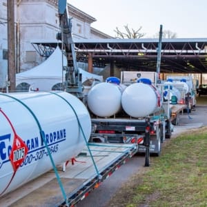 propane tanks being delivered for an outdoor event