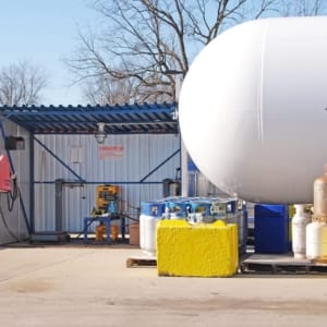 propane tank at a manufacturing site