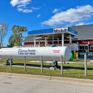 propane tank at gas station for heating