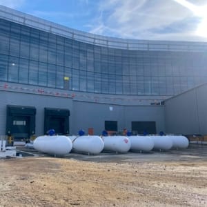 propane tanks at a build out site