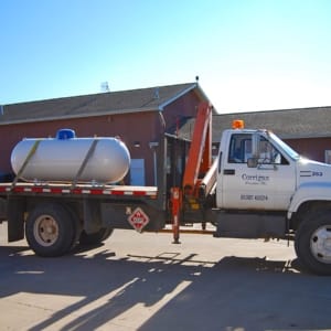residential propane tank on a truck for delivery